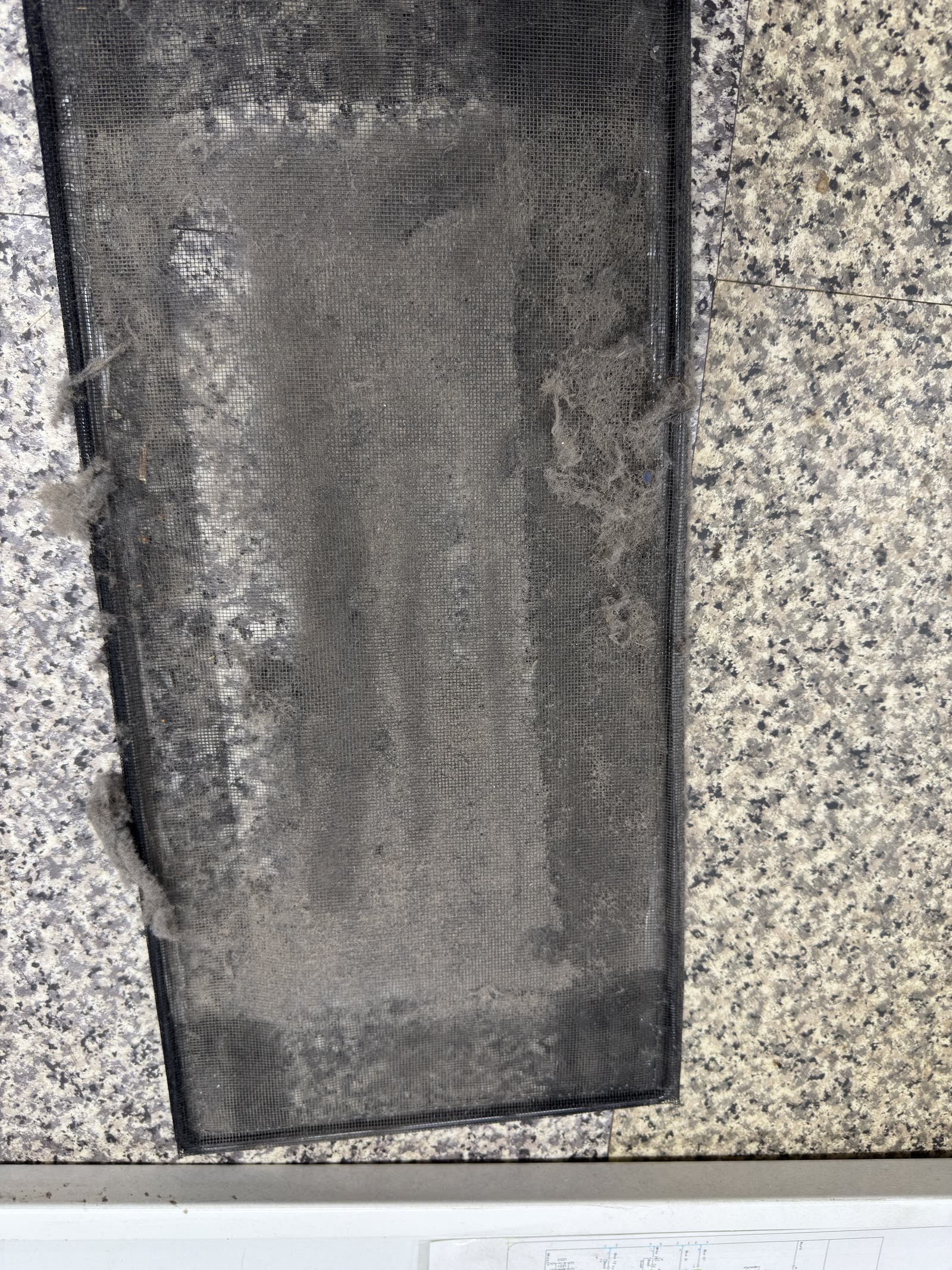 Fan filter — heavy grease cleared before clean