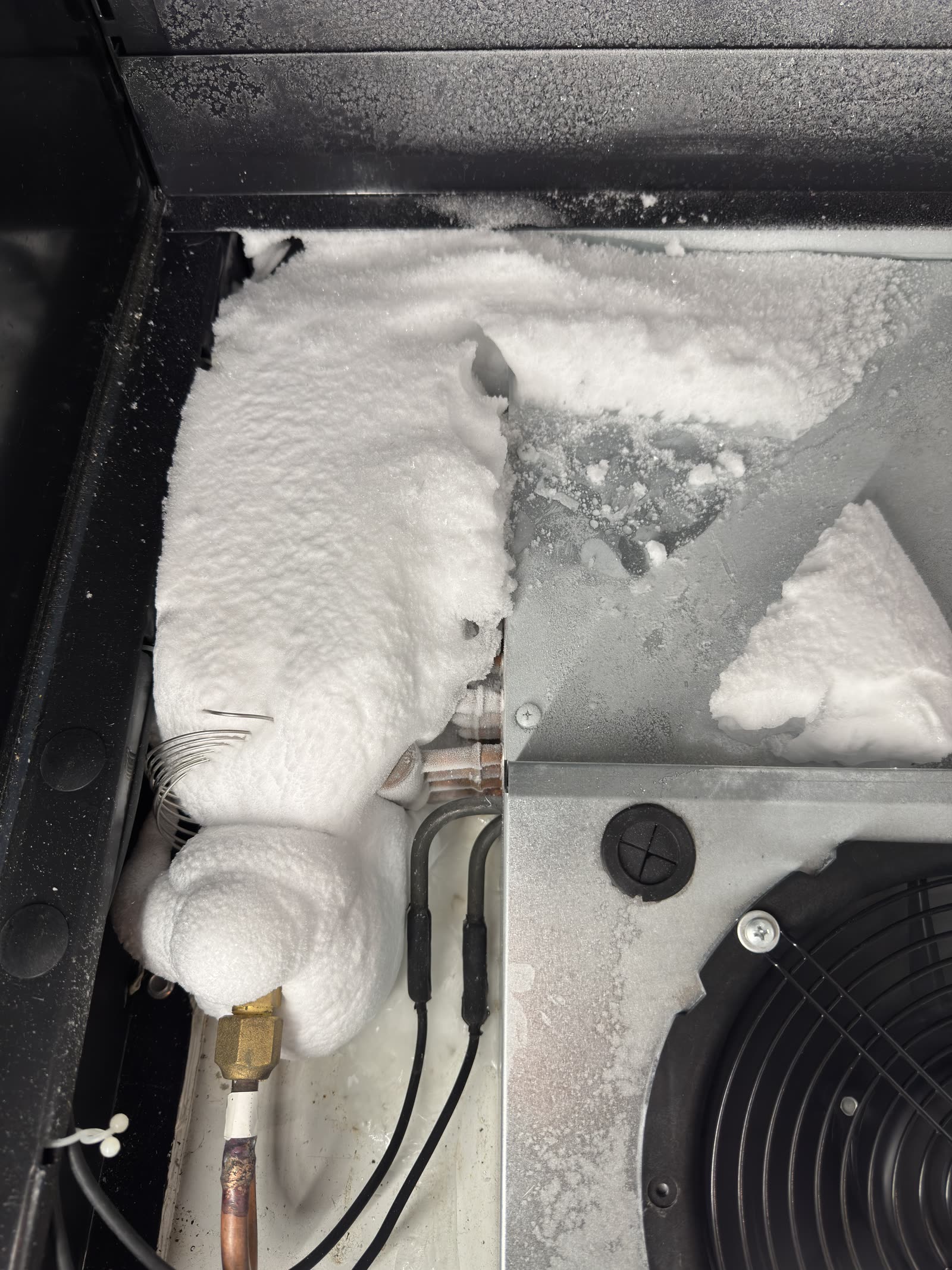 Compressor coils — de-iced before clean